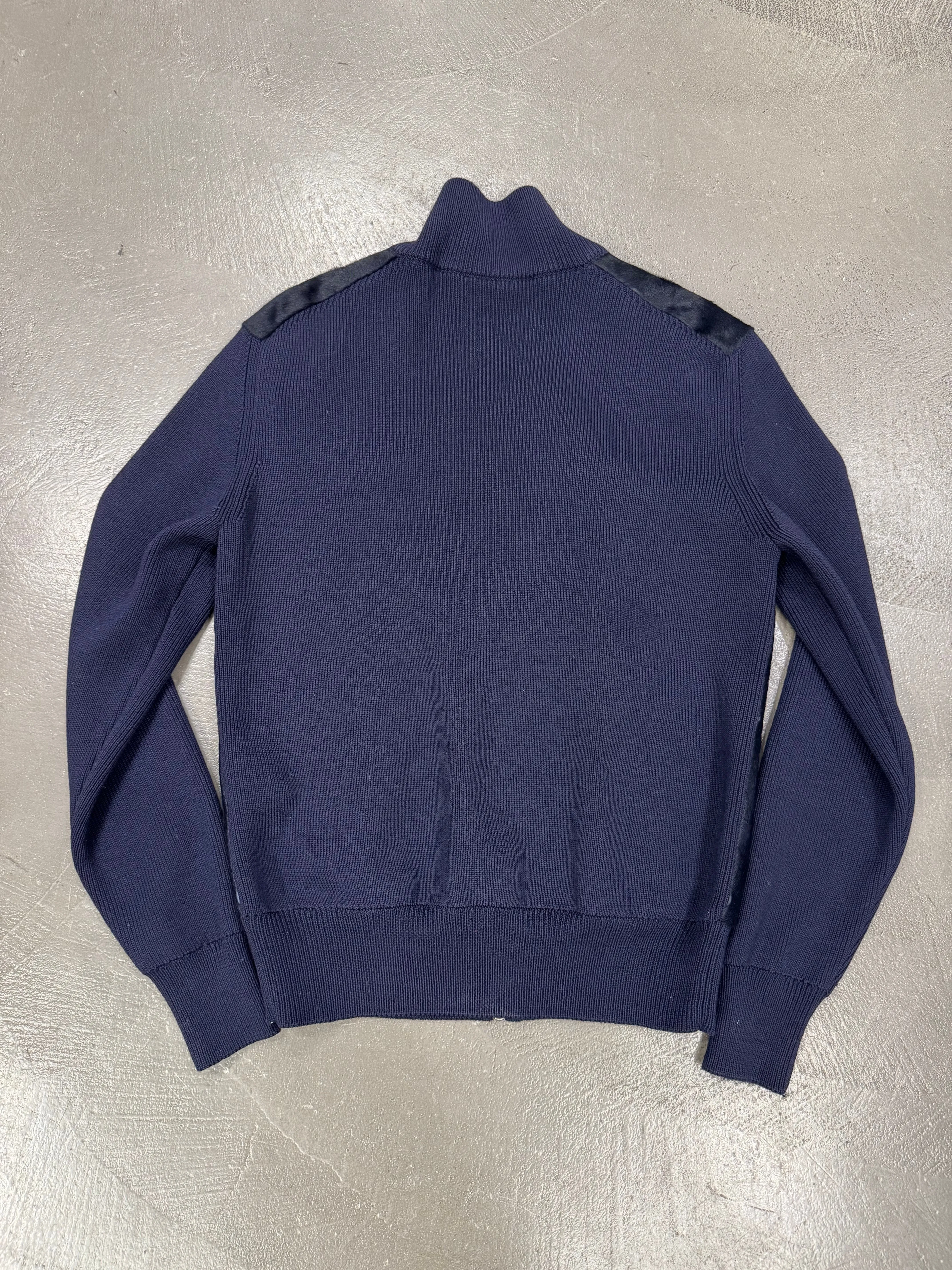 2010s Prada pony hair hybrid wool cardigan