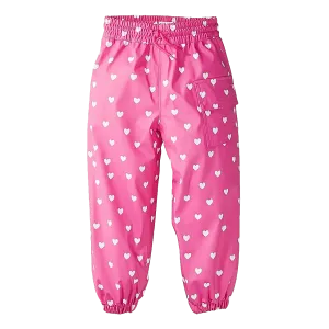 [2y] Hatley Pink Rain Pant w/Hearts (hearts change colour when wet)