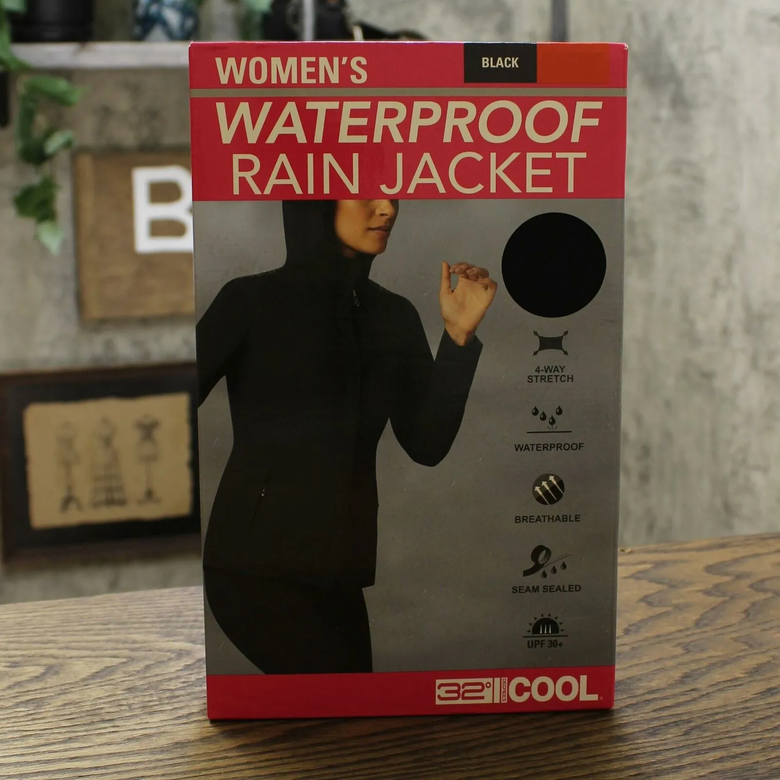 32 Degrees Cool Women's Waterproof Hooded Rain Jacket