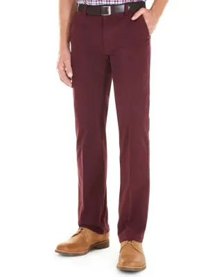 40% OFF - GURTEEN Trousers - Longford Spring Stretch Cotton Chinos - Cranberry - Size: 34 LONG