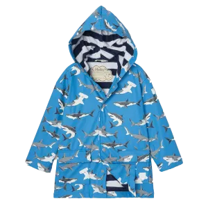 [5y] Hatley Deep-Sea Sharks Colour Changing Raincoat