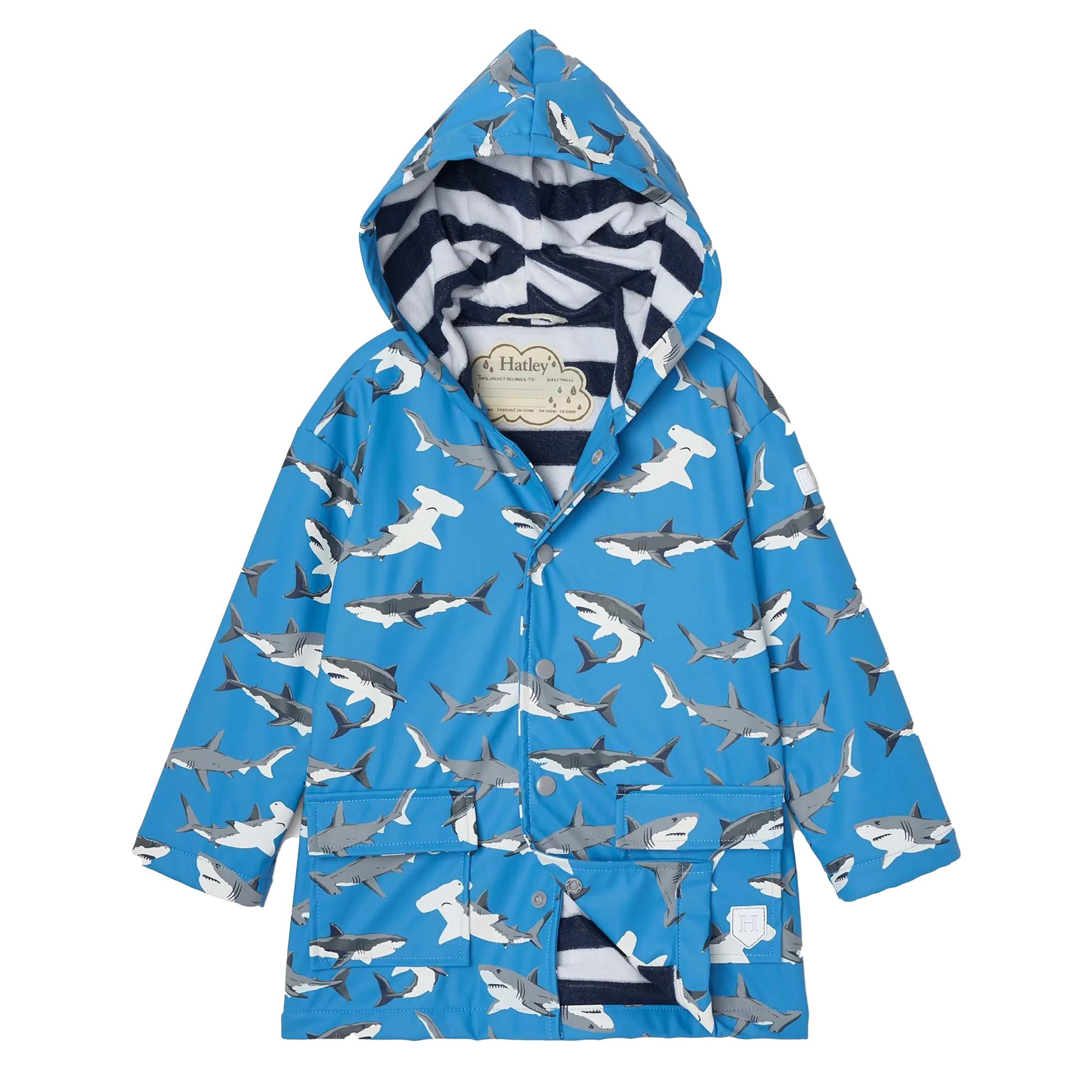 [5y] Hatley Deep-Sea Sharks Colour Changing Raincoat