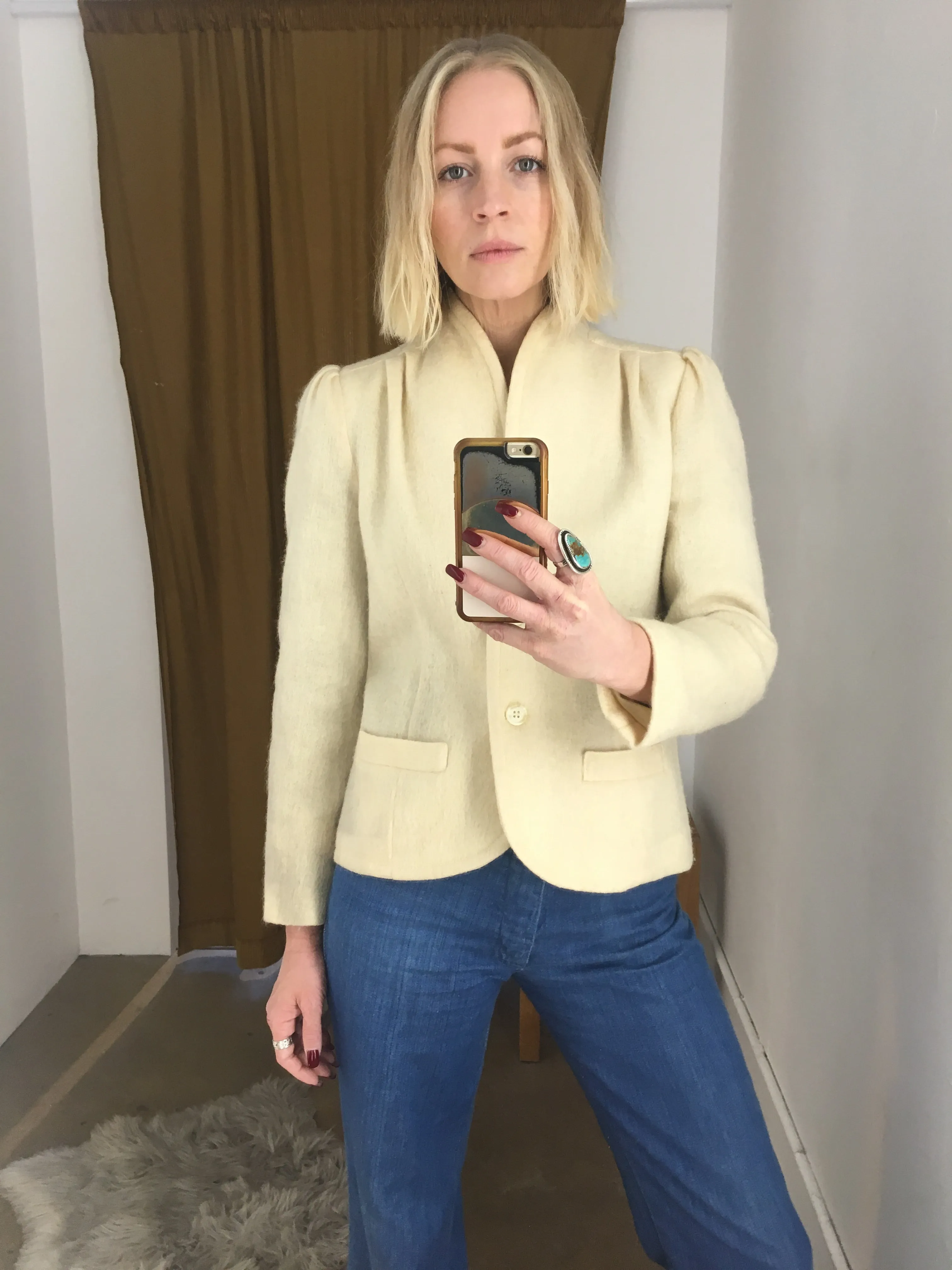70’s PATTY WOODARD CREAM WOOL JACKET / SMALL