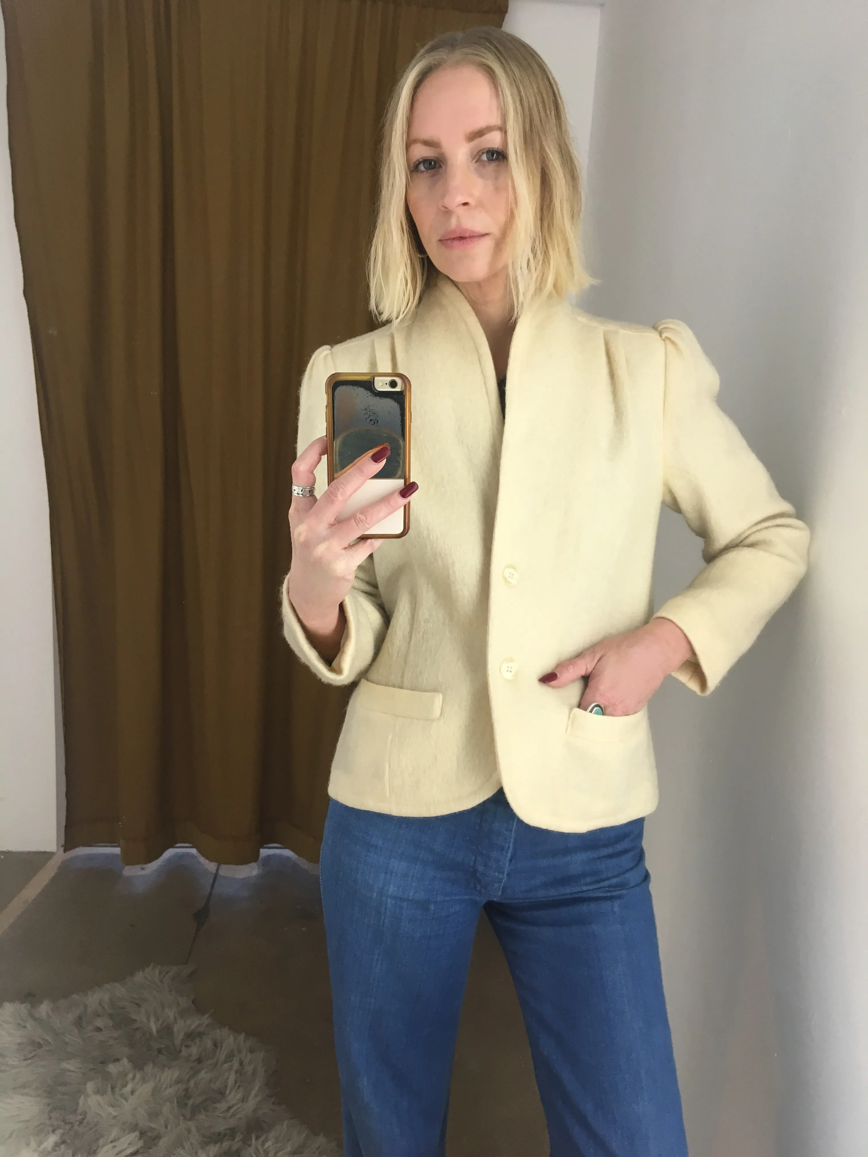 70’s PATTY WOODARD CREAM WOOL JACKET / SMALL