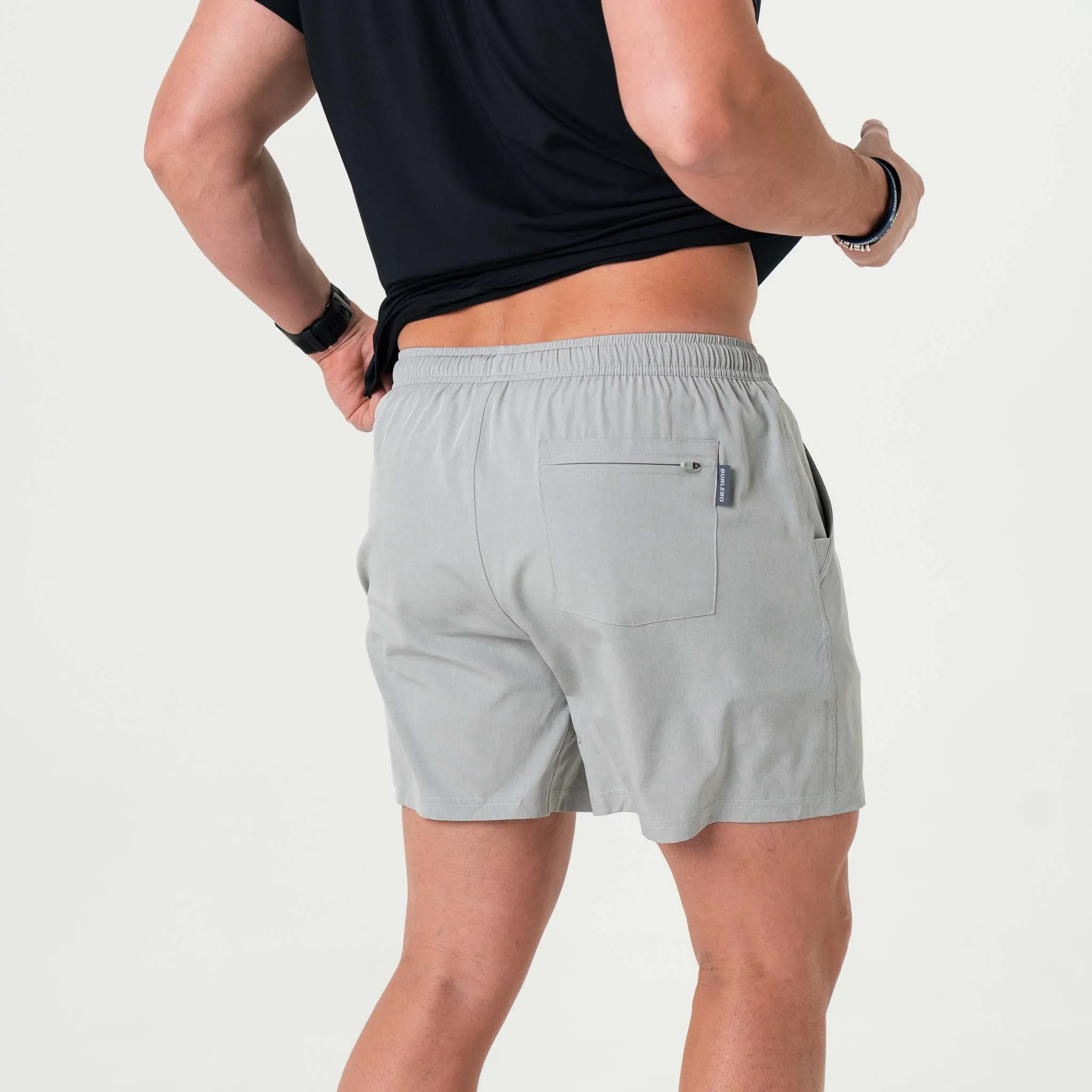 7" Athletic Shorts in Light Grey