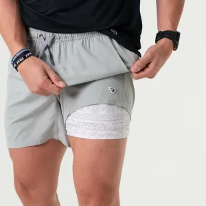 7" Athletic Shorts in Light Grey