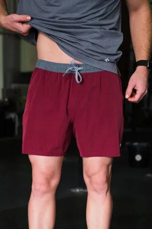 7" Maroon Athletic Shorts
