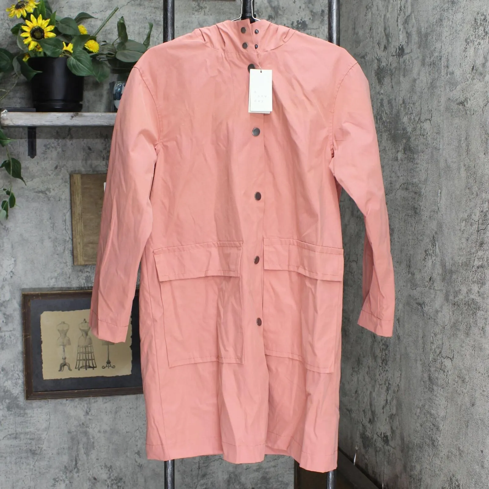 A New Day Women's Lined Water Resistant Rain Coat