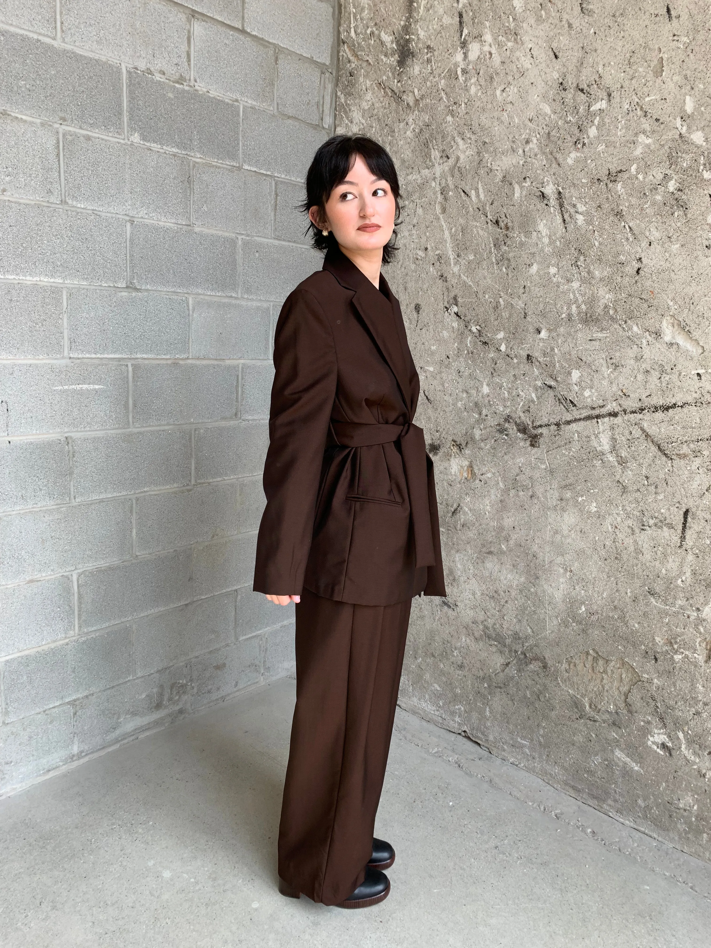 Acne brown suit jacket