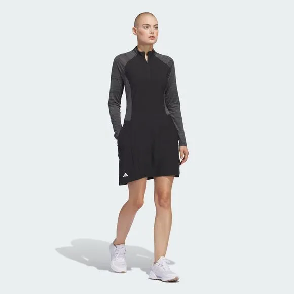 Adidas Ultimate365 Long Sleeved Dress Black Golf Women's Medium IP4303 NEW