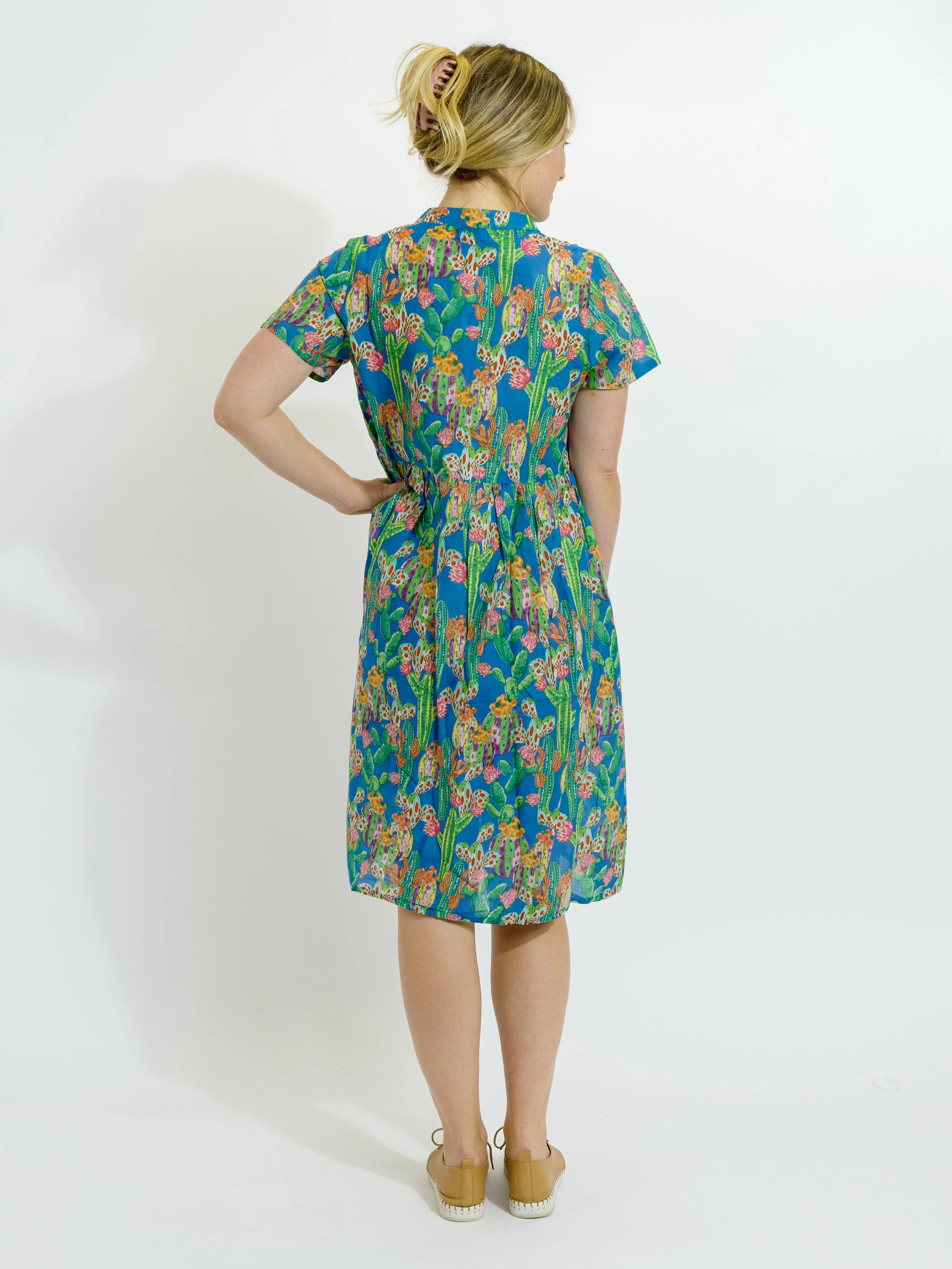 Airley Dress in Blue Cactus