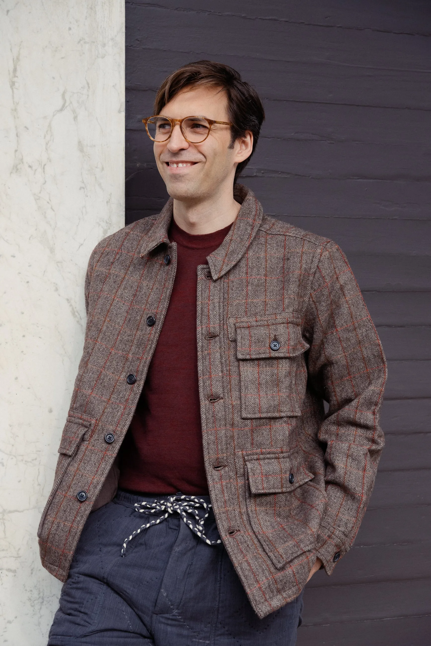 Akash Chore Coat in Camel Plaid