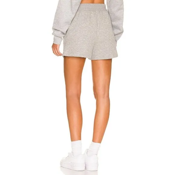 ALO Yoga Quilted Arena Boxing Shorts in Athletic Heather Grey