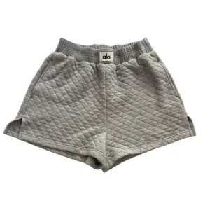ALO Yoga Quilted Arena Boxing Shorts in Athletic Heather Grey