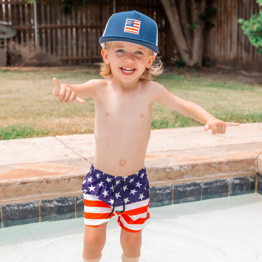 American Flag Swim Shorts