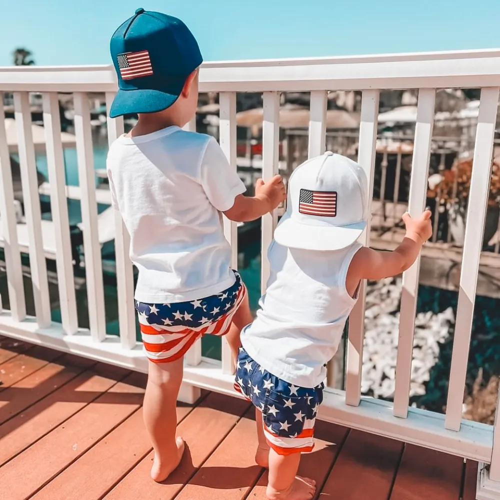 American Flag Swim Shorts