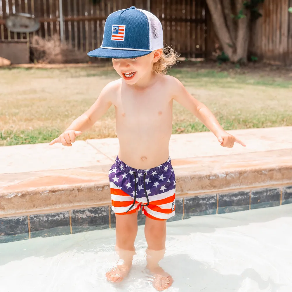 American Flag Swim Shorts