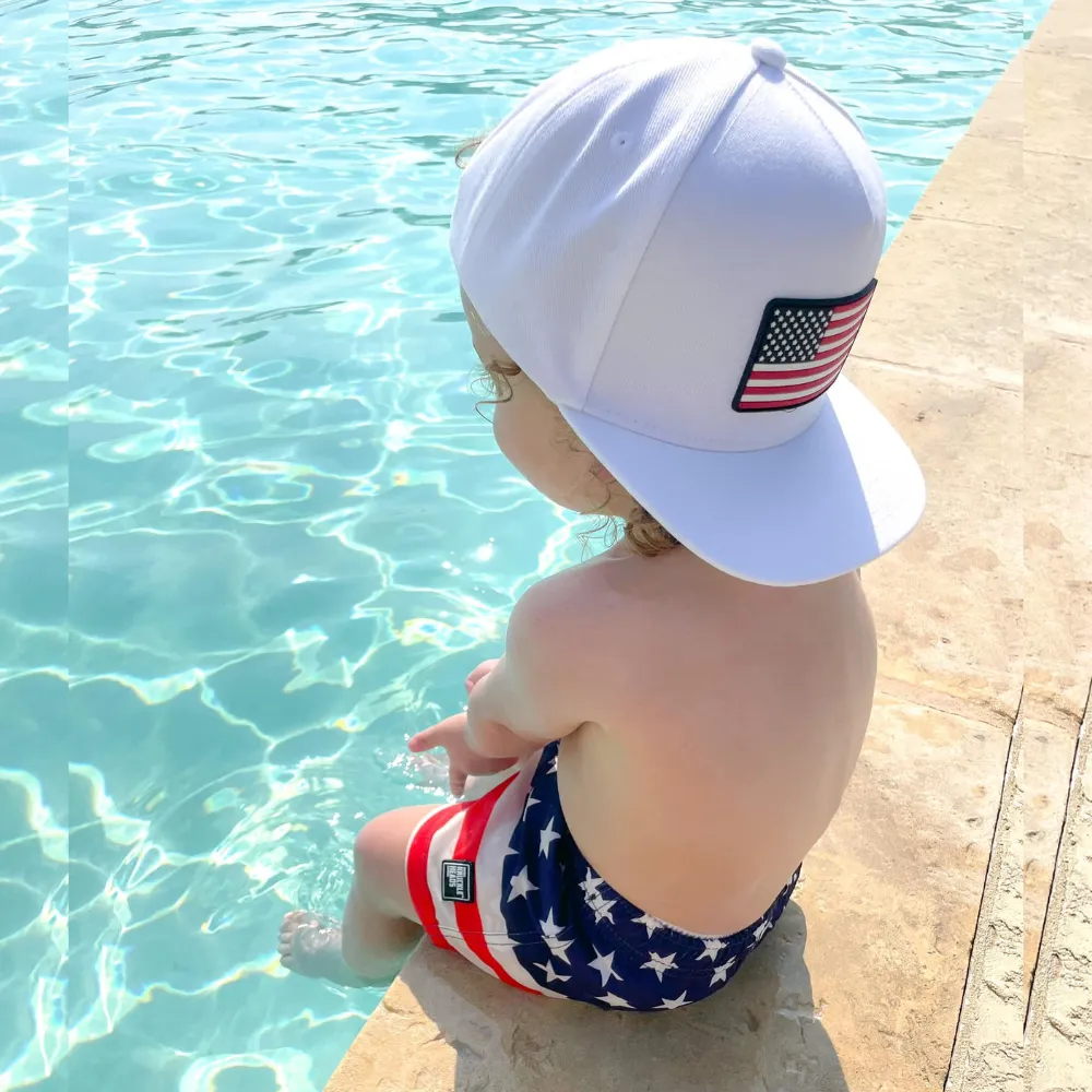 American Flag Swim Shorts