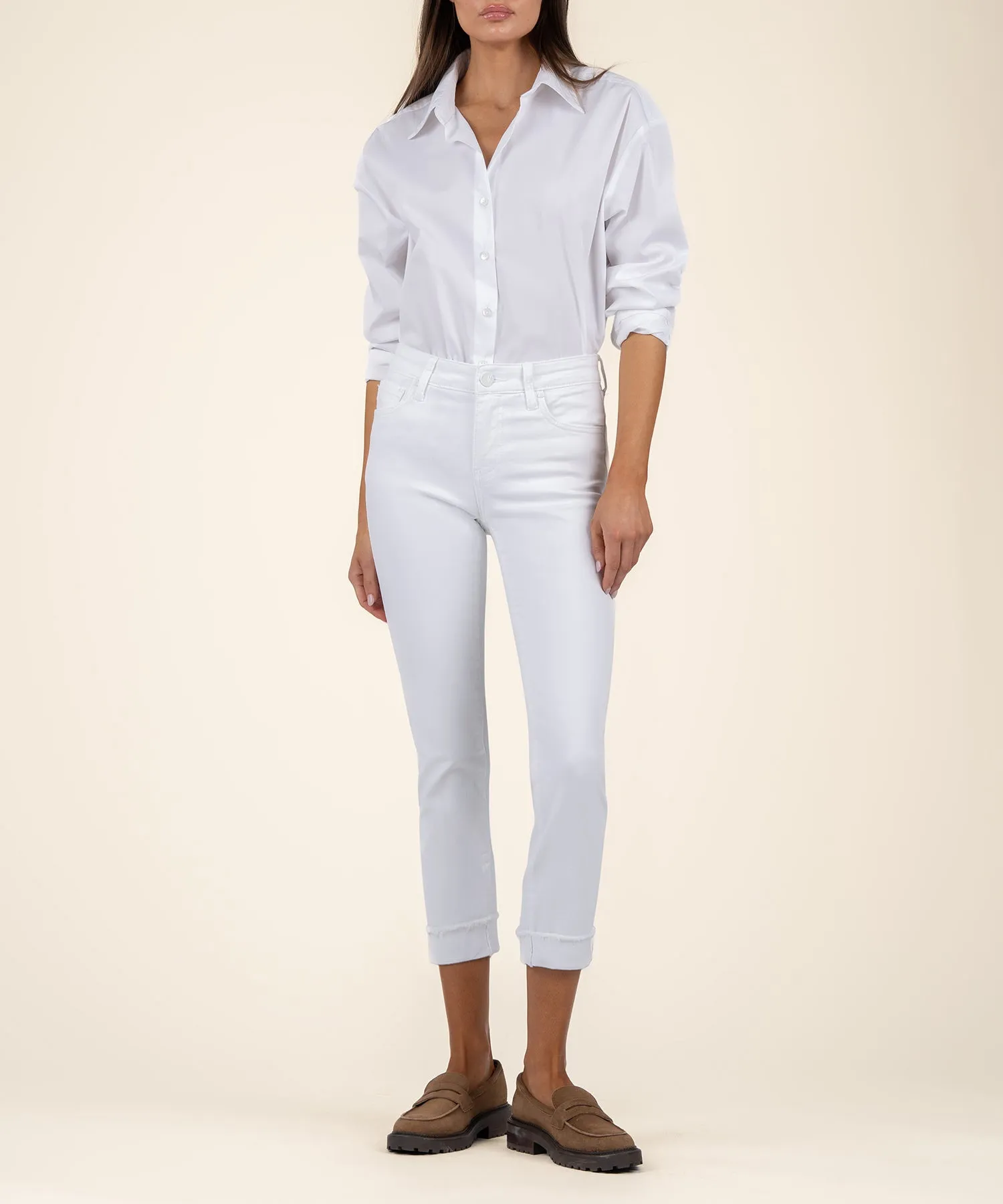 Amy Mid Rise Crop Straight Leg, Petite