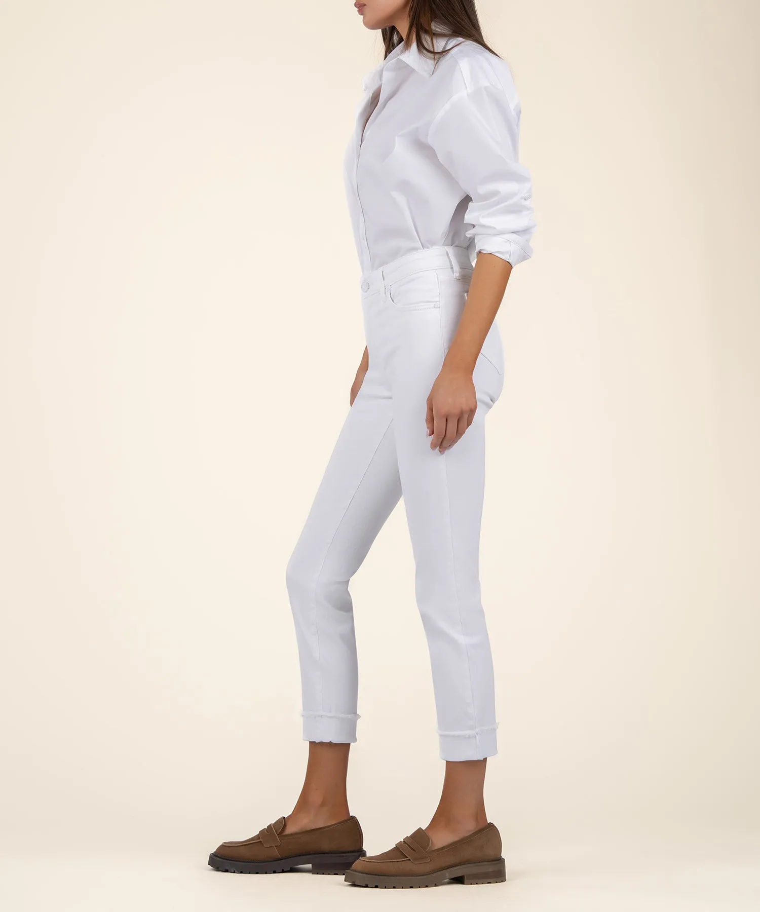 Amy Mid Rise Crop Straight Leg, Petite