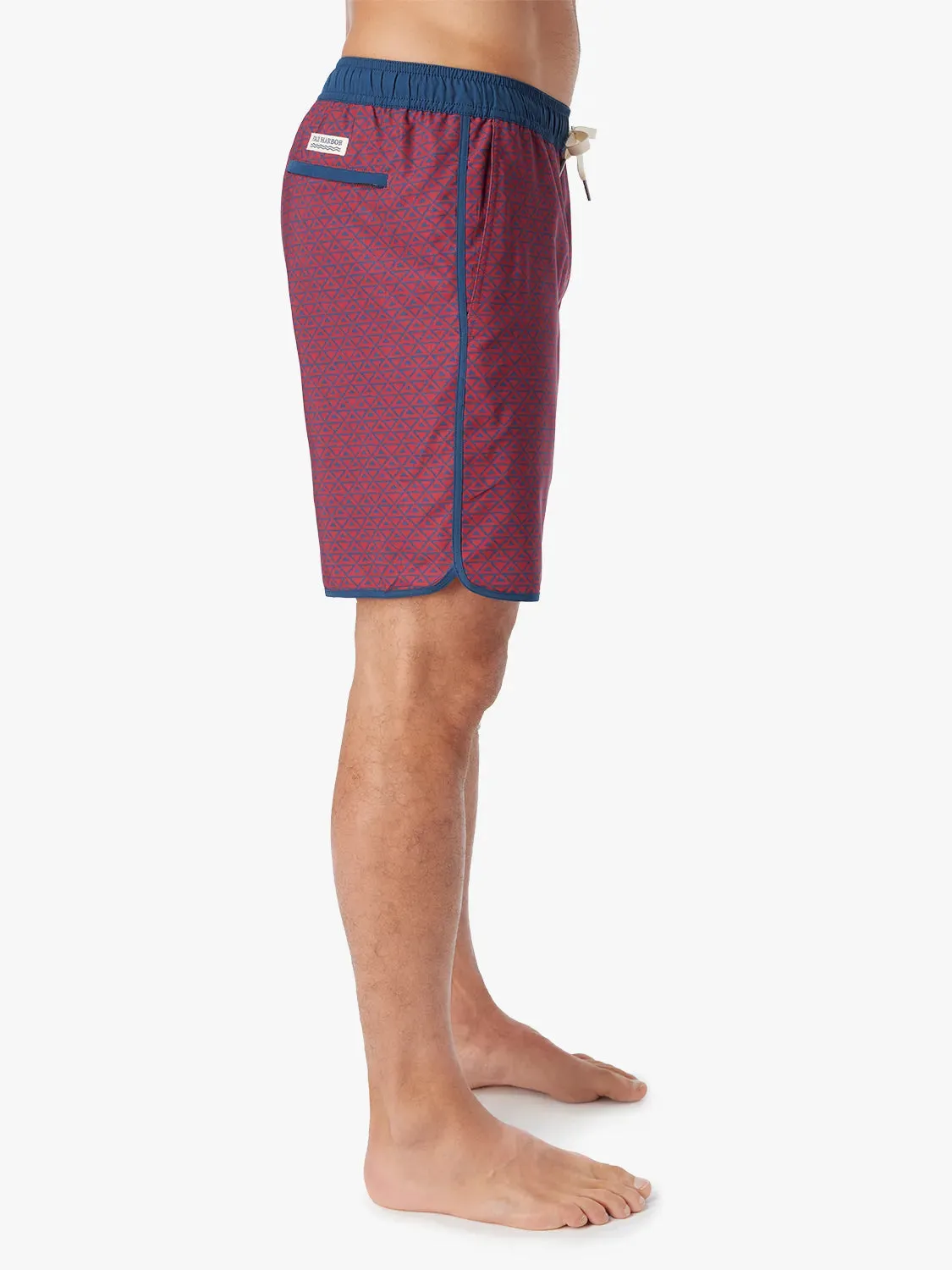 Anchor Short | Nautical Red Wavy Geo