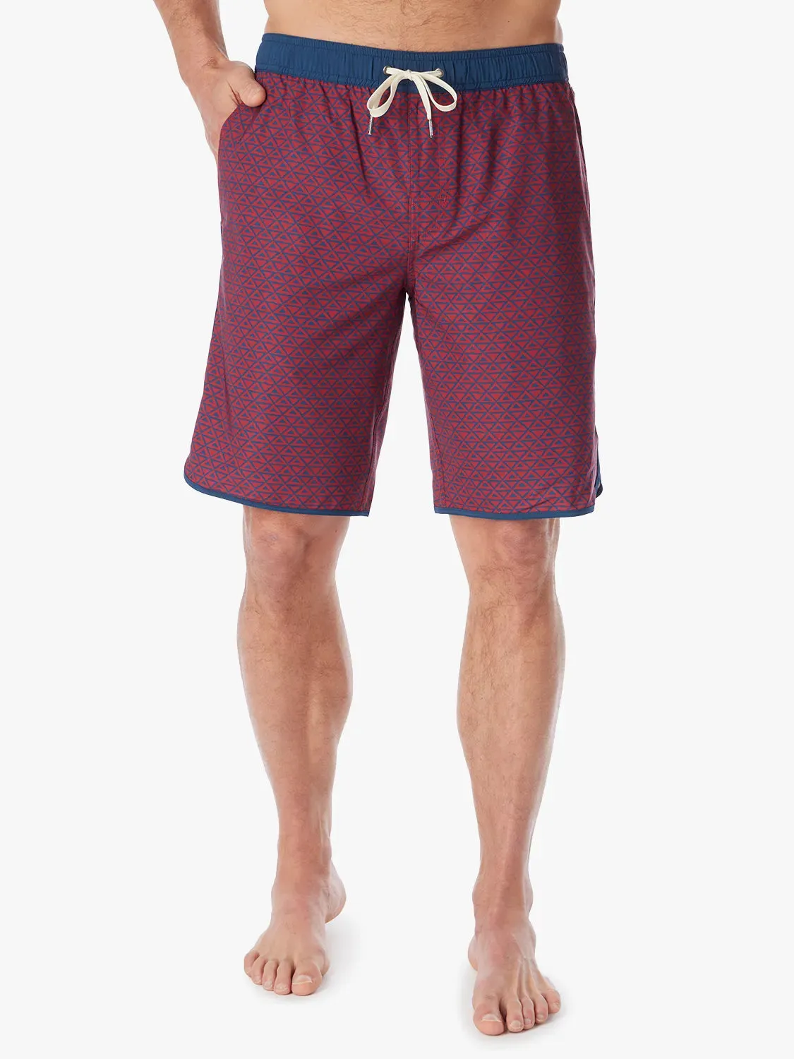 Anchor Short | Nautical Red Wavy Geo