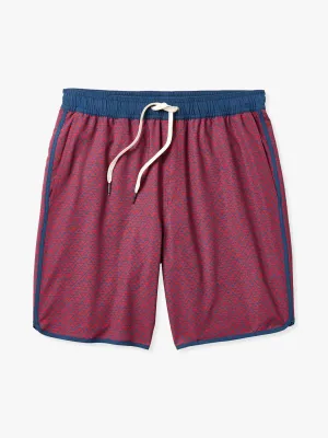 Anchor Short | Nautical Red Wavy Geo