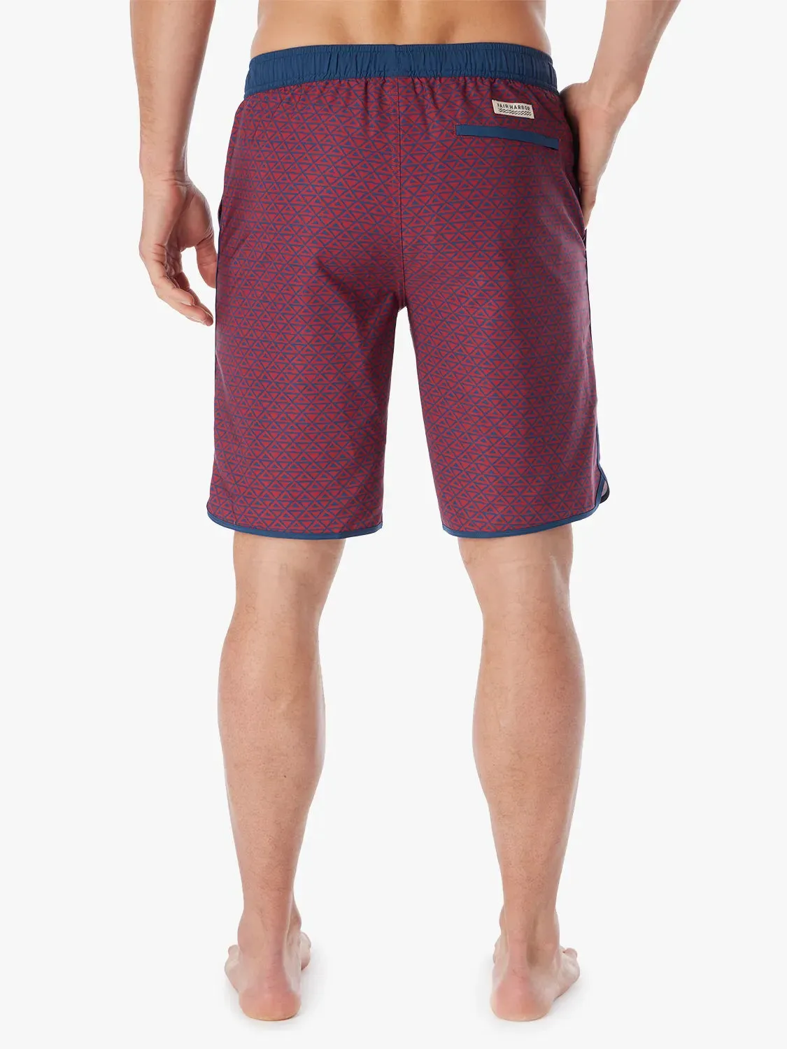 Anchor Short | Nautical Red Wavy Geo