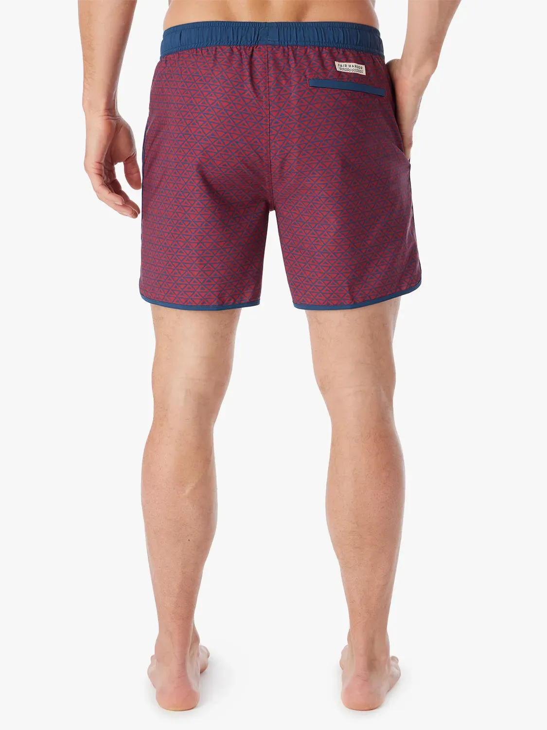 Anchor Short | Nautical Red Wavy Geo