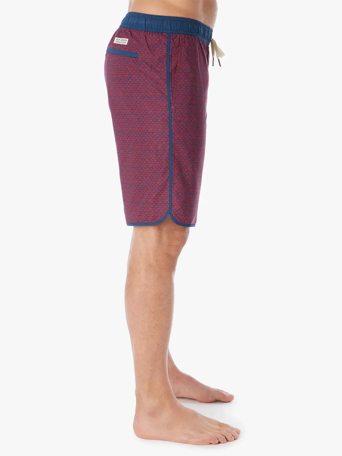 Anchor Short | Nautical Red Wavy Geo