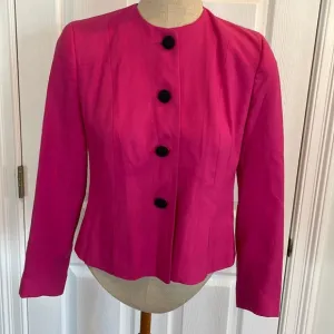 Andre Barreau blazer suit jacket women’s Size 4 Petite pink cropped Easter