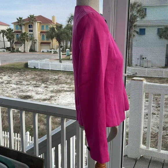 Andre Barreau blazer suit jacket women’s Size 4 Petite pink cropped Easter