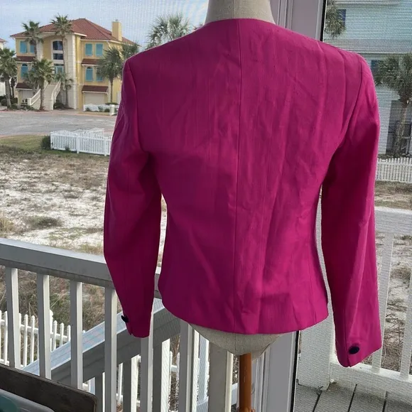 Andre Barreau blazer suit jacket women’s Size 4 Petite pink cropped Easter