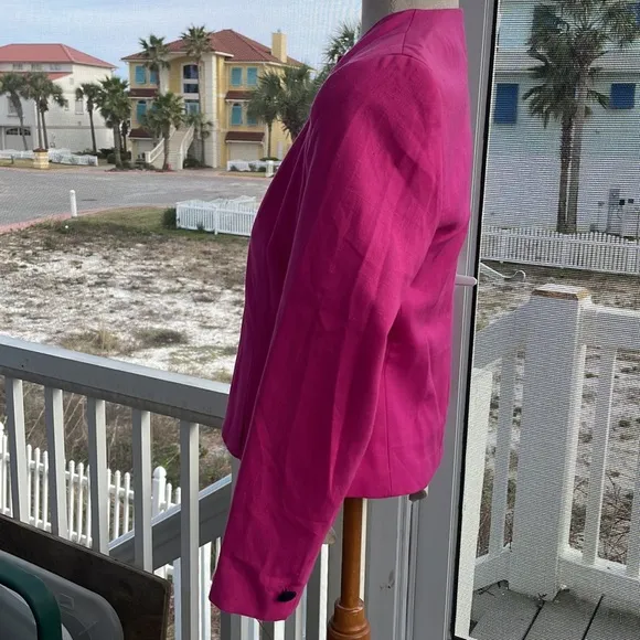 Andre Barreau blazer suit jacket women’s Size 4 Petite pink cropped Easter
