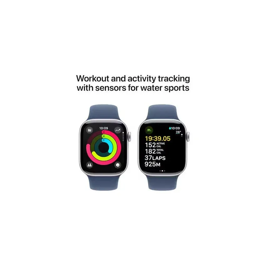 Apple Watch Series 10 GPS   Cellular 42mm Silver Aluminium Case with Denim Sport Band - AU Version