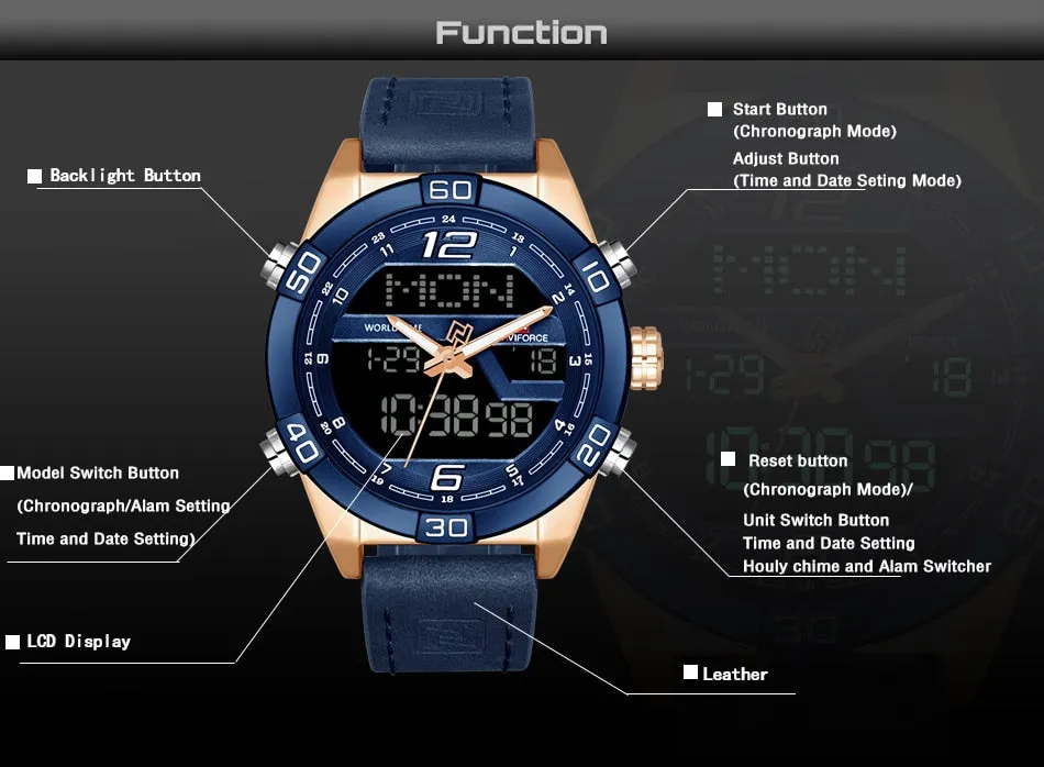 Aqua Naviforce Luxury Men's Waterproof Military Sports Watch