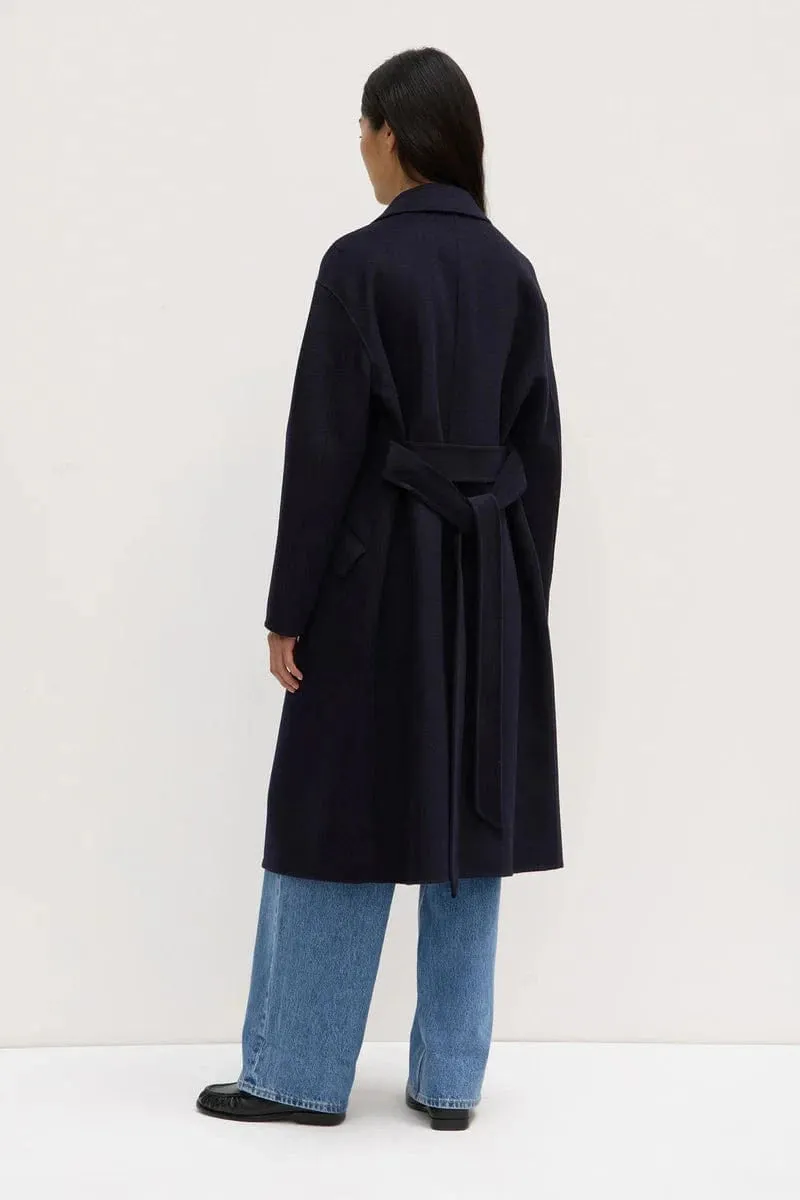 Assembly Label | Sadie Single Breasted Wool Coat - Midnight