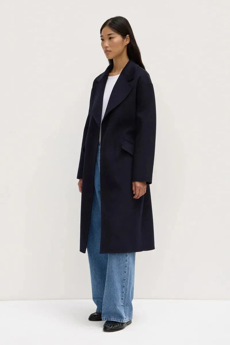 Assembly Label | Sadie Single Breasted Wool Coat - Midnight