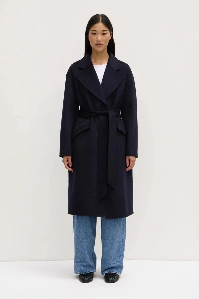 Assembly Label | Sadie Single Breasted Wool Coat - Midnight