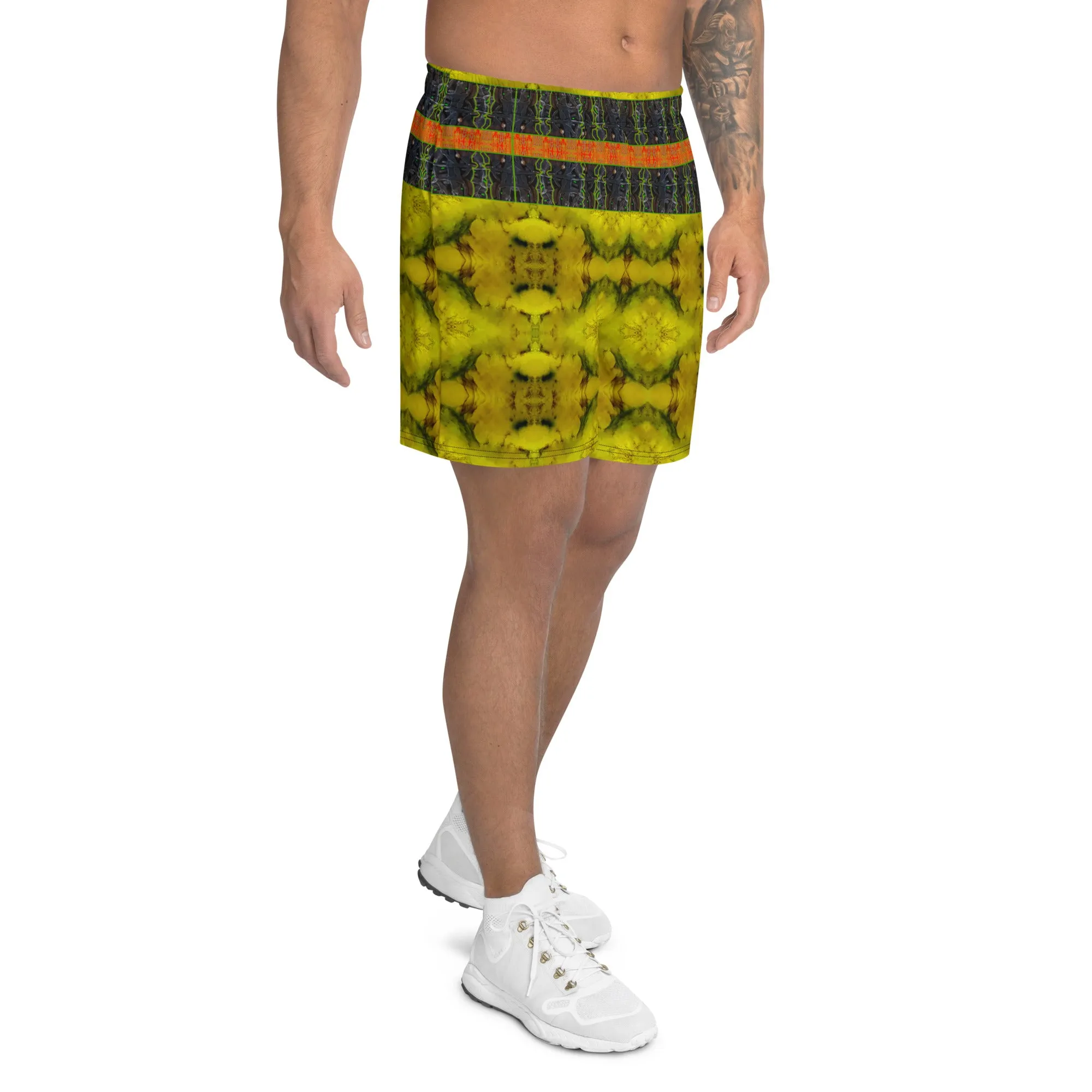 Athletic Long Shorts (Unisex)(Virilis/Muliebris)(Tree Link Stripe) RJSTH@Fabric#1 RJSTHS2021 RJS