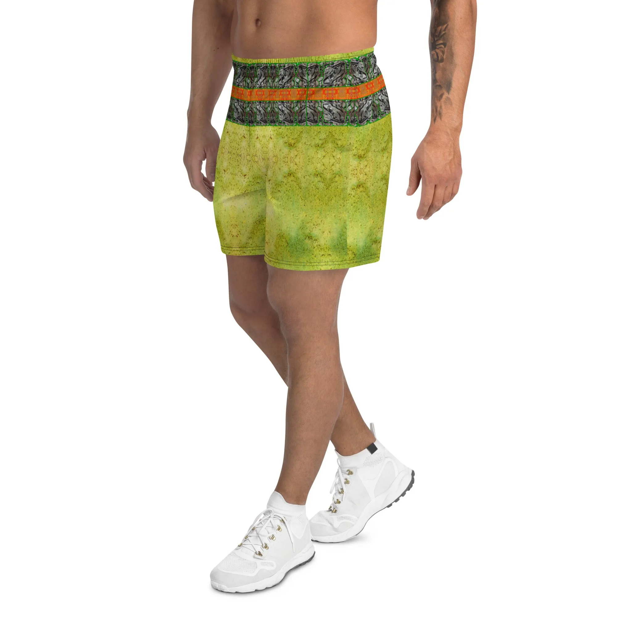 Athletic Long Shorts (Unisex)(Virilis/Muliebris)(Tree Link Stripe) RJSTH@Fabric#2 RJSTHS2021 RJS