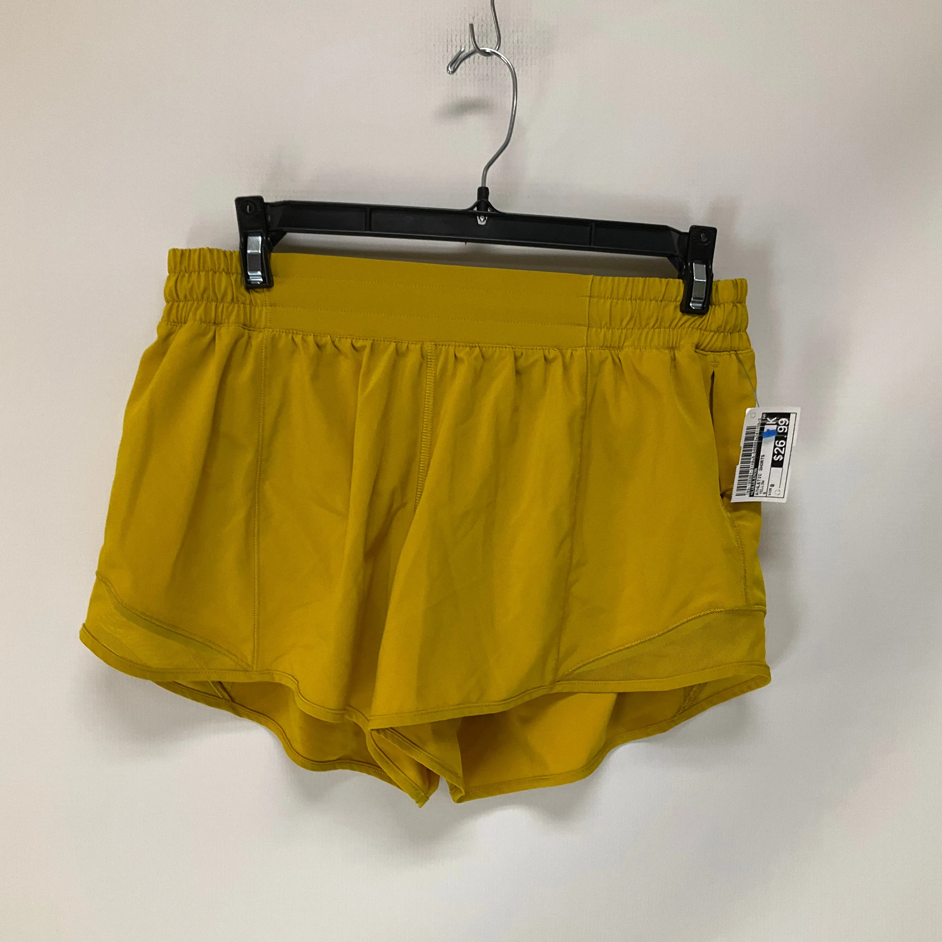 Athletic Shorts By Lululemon In Yellow, Size: 8