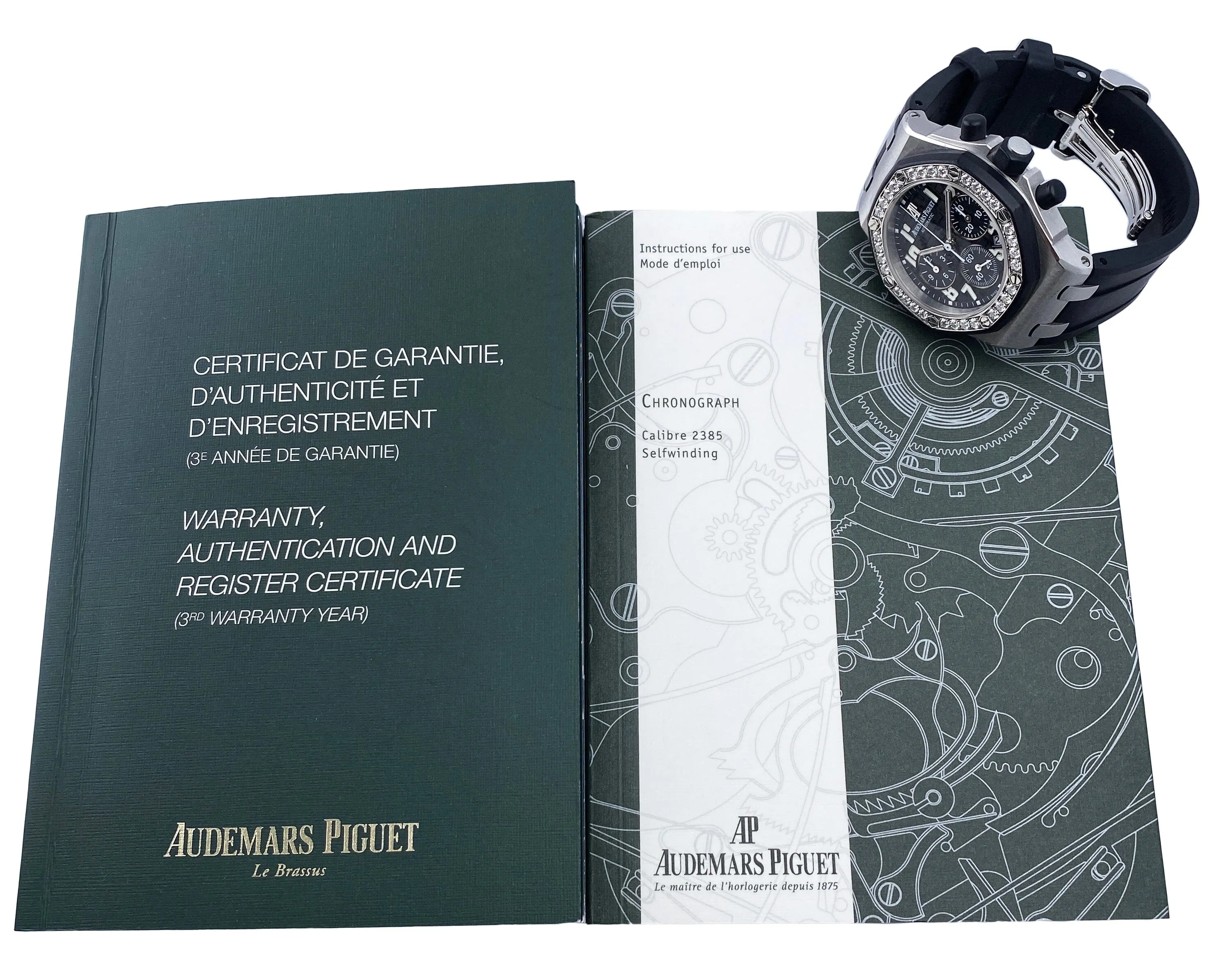 Audemars Piguet Royal Oak Offshore 26048SK Diamond Black Dial Ladies Watch Box Papers