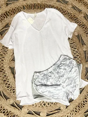 Babe Shorts- Grey Camo