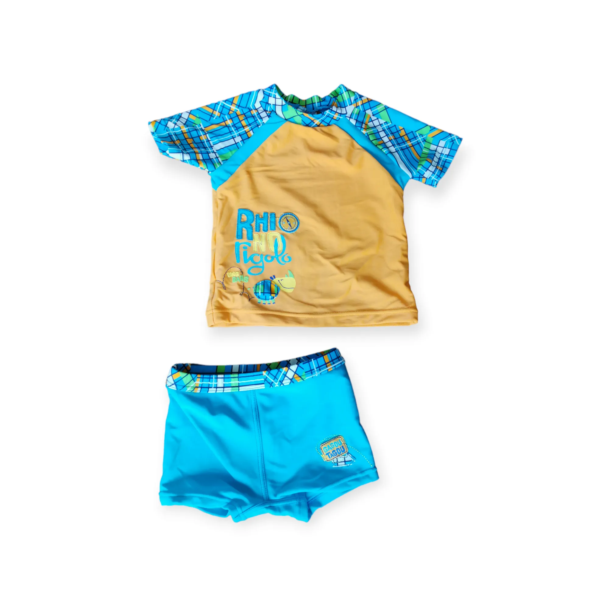 BABY BOY SIZE 18 MONTHS - GAGOU TAGOU, 2 Piece Swimming Set EUC B42