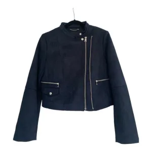 Banana Republic Vegan Suede Cropped Bomber Jacket
