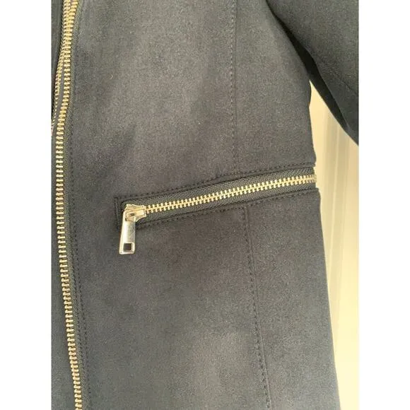 Banana Republic Vegan Suede Cropped Bomber Jacket