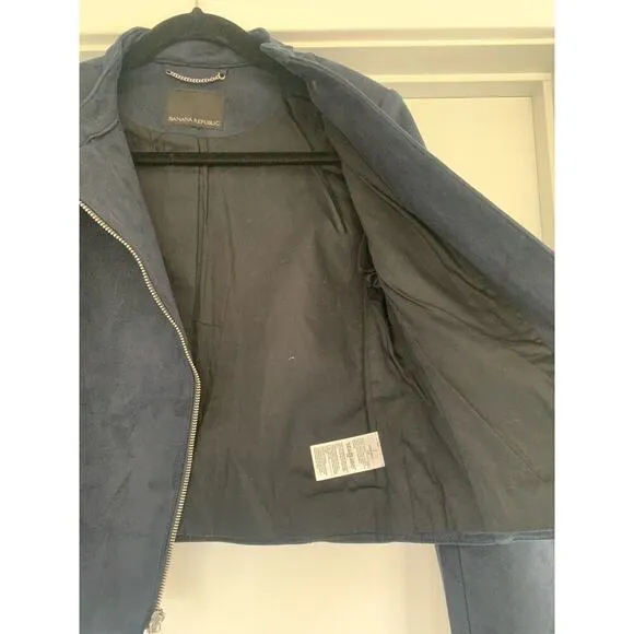 Banana Republic Vegan Suede Cropped Bomber Jacket