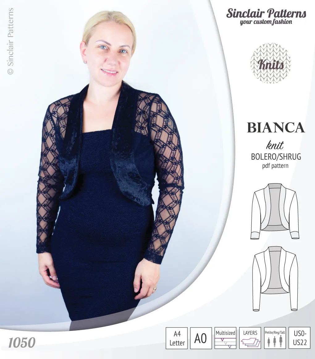 Bianca knit bolero/shrug (PDF)