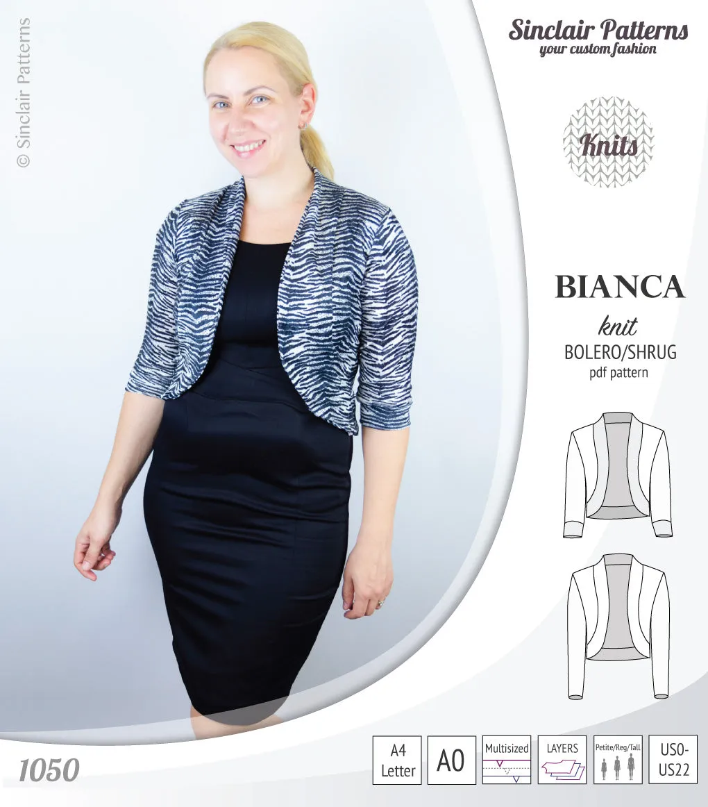 Bianca knit bolero/shrug (PDF)